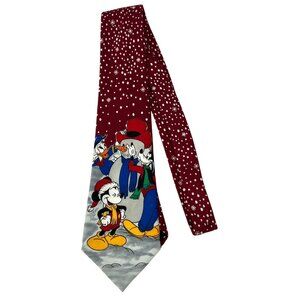 Disney Mickey‎ Unlimited Christmas Tie Mickey Donald Goofy Festive